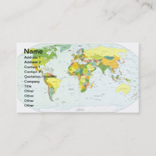 Weltkarte Politische Atlas Poster: Moderne Dekorat Visitenkarte