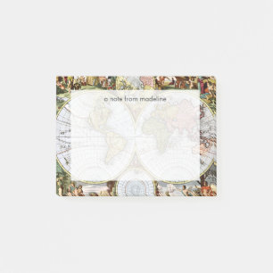 Weltkarte Post-it Klebezettel