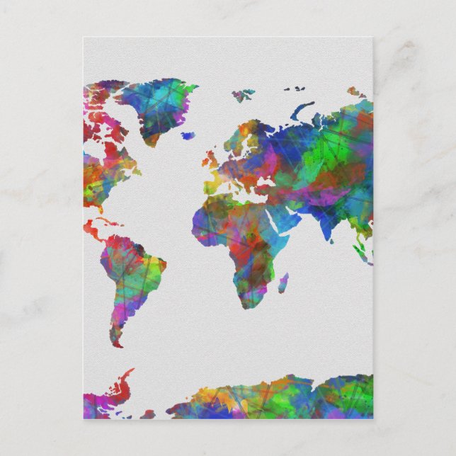 Weltkarte Postkarte (Vorderseite)
