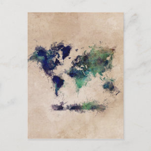 Weltkarte Postkarte