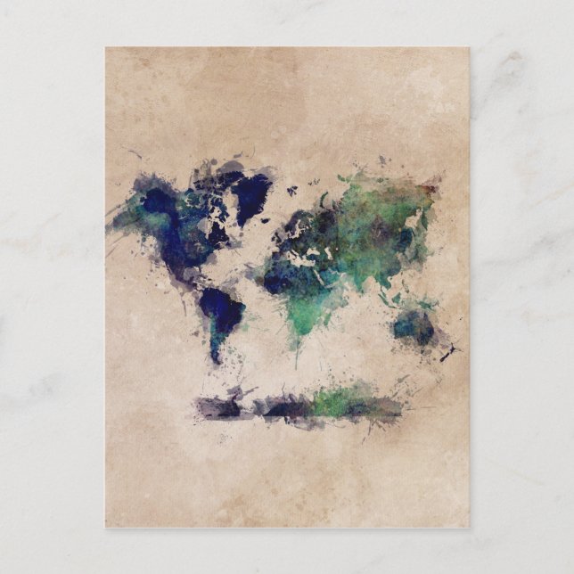 Weltkarte Postkarte (Vorderseite)