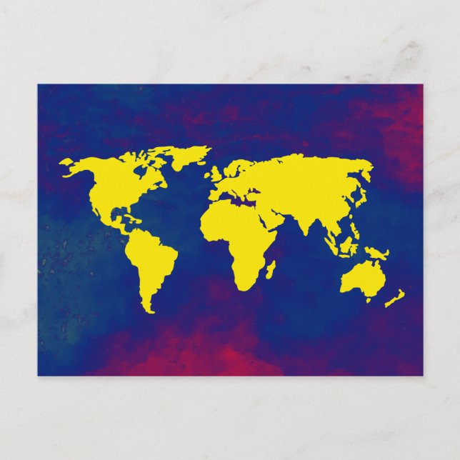 Weltkarte Postkarte (Vorderseite)