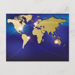 Weltkarte Postkarte