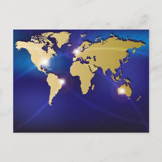 Weltkarte Postkarte (Vorderseite)