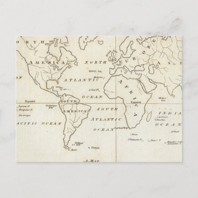 Weltkarte Postkarte (Vorderseite)