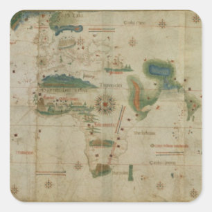 Weltkarte Quadratischer Aufkleber