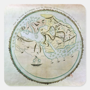 Weltkarte Quadratischer Aufkleber