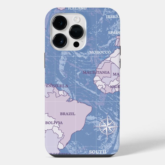 WELTKARTE REISENDES iPhone 14 PRO MAX FALL Hülle (Rückseite)