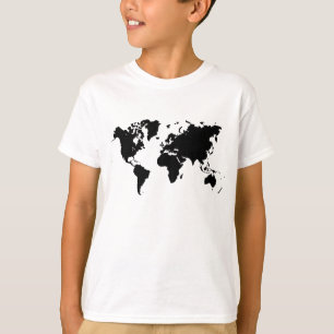 Weltkarte - Schwarz T-Shirt