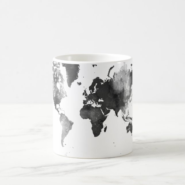 WELTKARTE Schwarzweiss Tasse (Mittel)