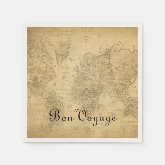 Weltkarte Serviette (Vorderseite)