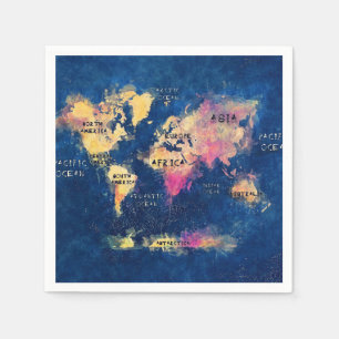 Weltkarte Serviette