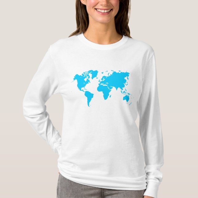 Weltkarte - Sky Blue T-Shirt (Vorderseite)