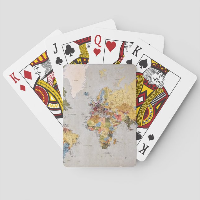 Weltkarte Spielkarten (Rückseite)