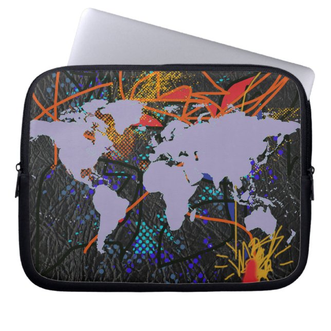 Weltkarte, Stil des Pops Laptopschutzhülle (Vorderseite)