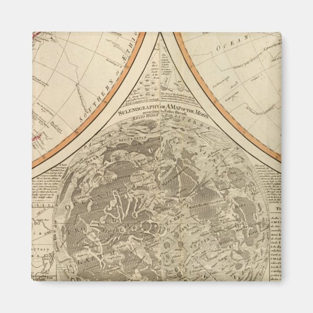 Weltkarte Süd Magnet (Vorne)