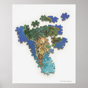 Weltkarte, Südamerika 2 Poster