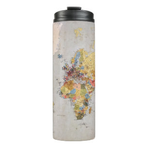 Weltkarte Thermosbecher