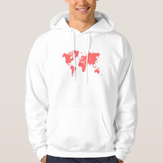 Weltkarte - Tropisches Rosa Hoodie (Vorderseite)