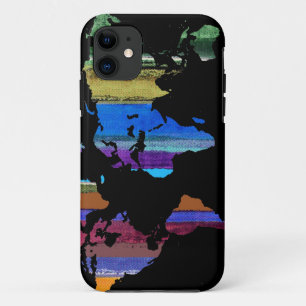 Weltkarte und Farbstreifen Case-Mate iPhone Hülle