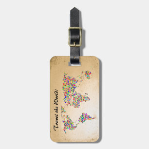 Weltkarte und Reise um die Welt Gepäckanhänger