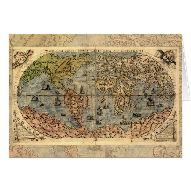 Weltkarte Vintager historischer Atlas (Vorderseite (Horizontal))