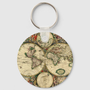 Weltkarte von 1689 Geschenken Schlüsselanhänger