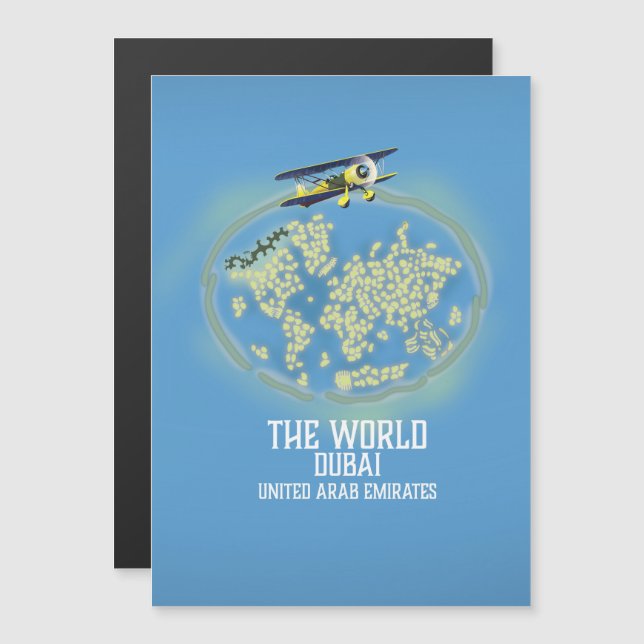 Weltkarte von Dubai, Vereinigte Arabische Emirate Magnetkarte (Vorne/Hinten)