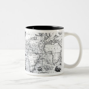 Weltkarte Zweifarbige Tasse