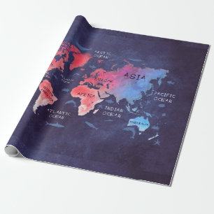 Weltkartekunst Geschenkpapier