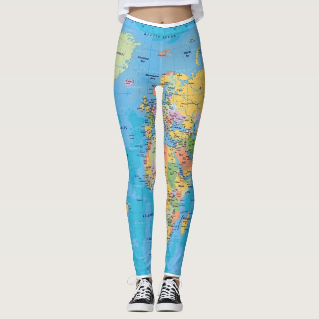 WELTkarten-LEGGINGS Leggings (Vorderseite)