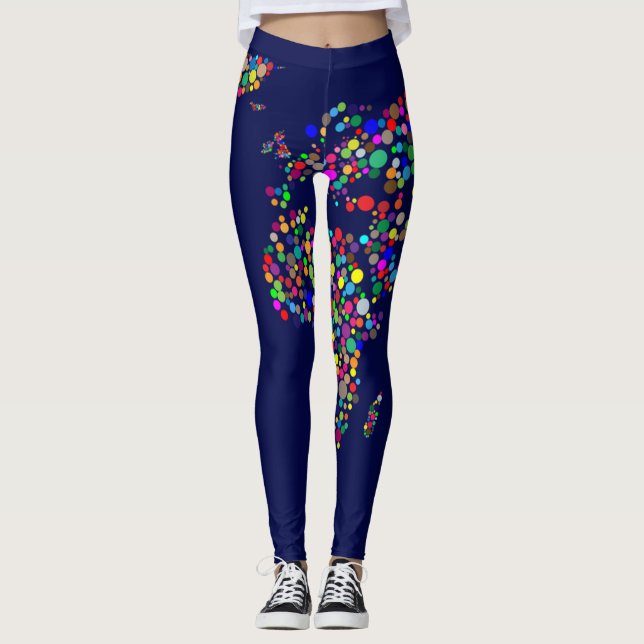 Weltkartepolkas Leggings (Vorderseite)