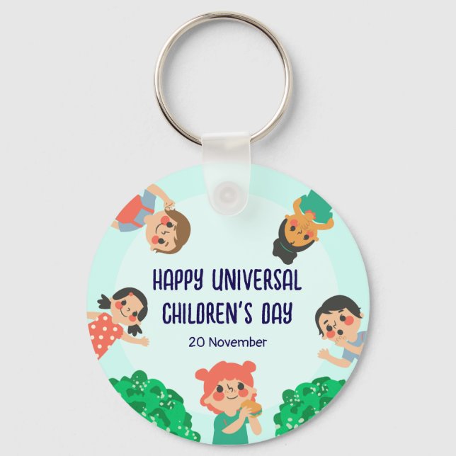Weltkindertag | Universeller Kindertag Schlüsselanhänger (Vorderseite)