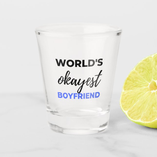 Weltklasse Boyfriend Black Schnapsglas (Vorderseite)