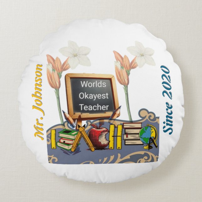 Weltklasse-Pokerturm-Kissen für die besten Lehrer  Rundes Kissen (Vorderseite)