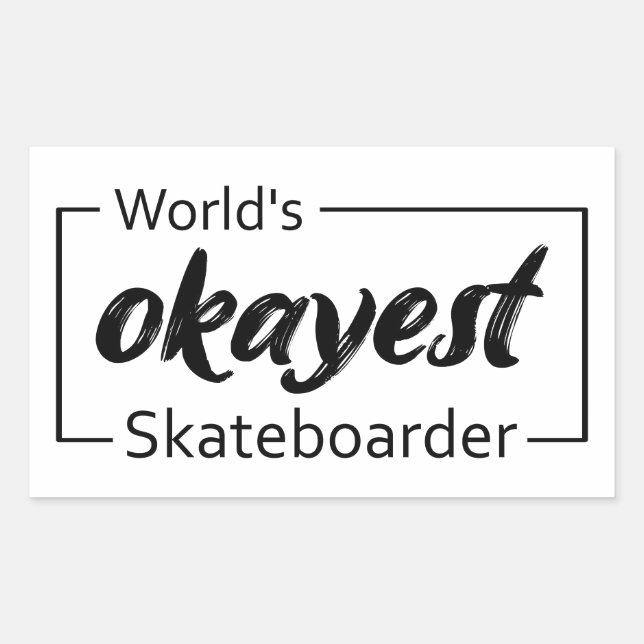 Weltklasse-Skateboarder Rechteckiger Aufkleber (Vorderseite)