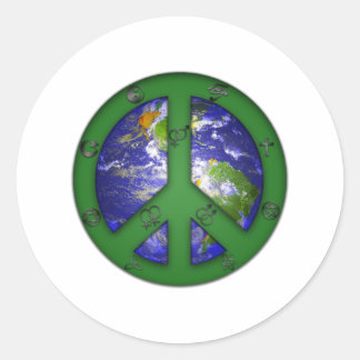 Weltkoexistenz Runder Aufkleber