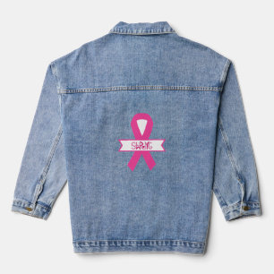 Weltkrebstag stark in Rosa Jeansjacke