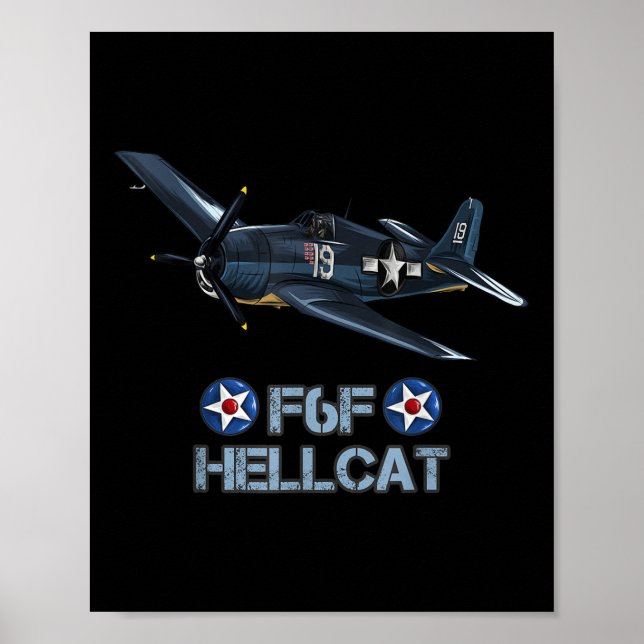 Weltkrieg 2 F6f Hellcat Kampfflugzeug Poster (Vorne)