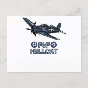 Weltkrieg 2 F6F Hellcat Kampfflugzeug-T - Shirt Postkarte