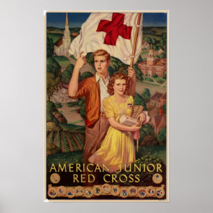 Weltkrieg Amerikanisches Junior-Rotes Kreuz Poster