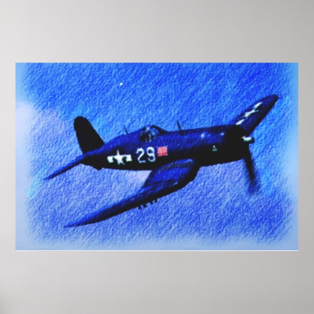 WELTKRIEG II CORSAIR SCHWARZSCHUHE SQUADRON POSTER (Vorne)