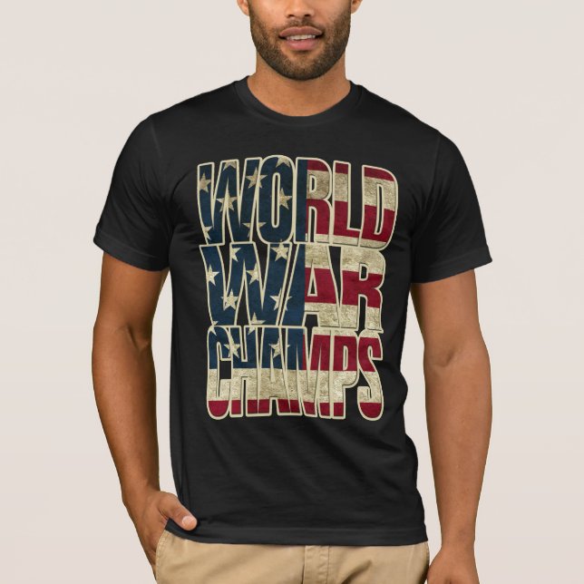Weltkrieg-Meister - USA-Flagge T-Shirt (Vorderseite)