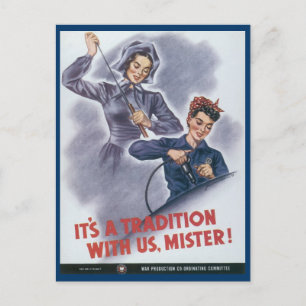 Weltkrieg-Postkarten, Frauen bei der Arbeit Postkarte