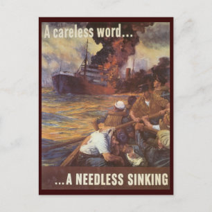 Weltkrieg Postkarten, Lose Lippen versenken Schiff Postkarte