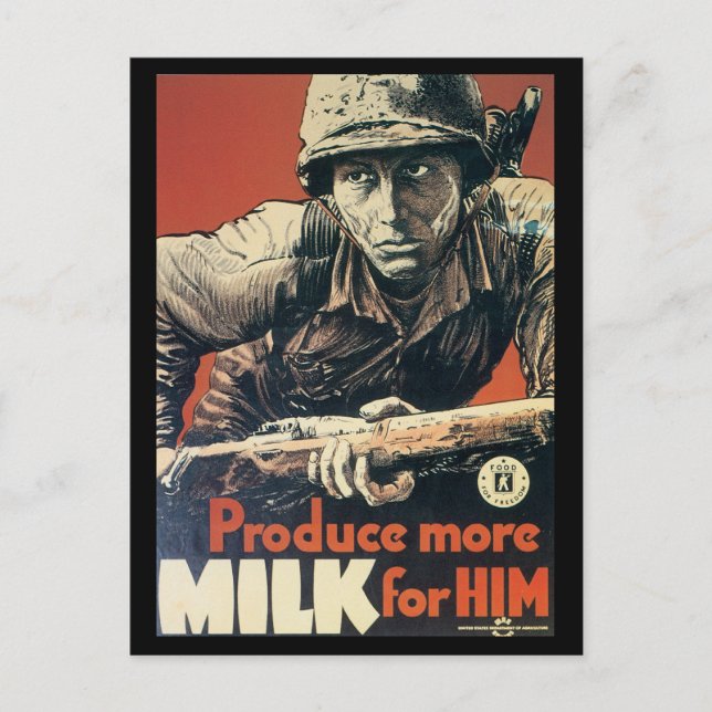 Weltkrieg Postkarten, US Dairy Assoc. Postkarte (Vorderseite)