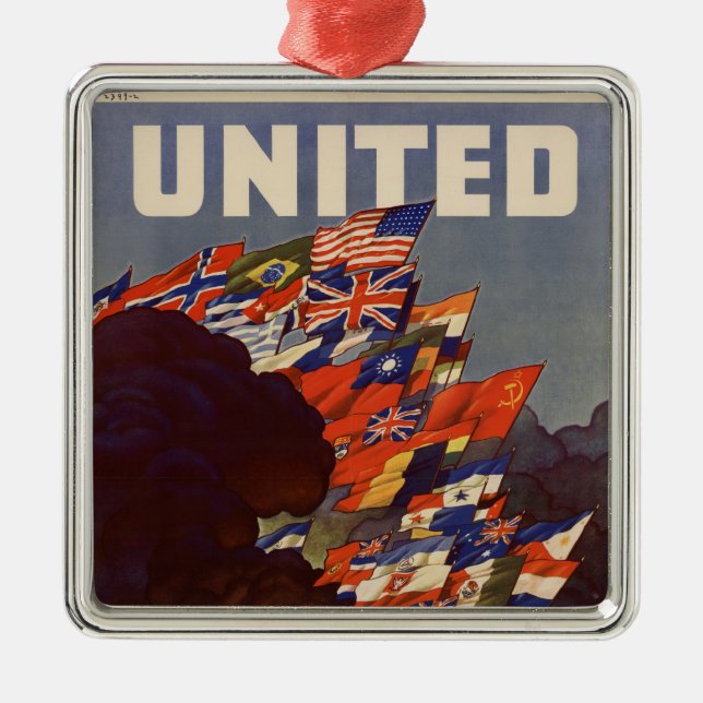 Weltkrieg Vintage Poster Ornament (Vorne)