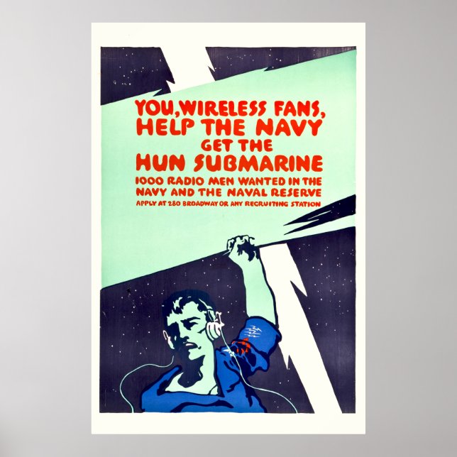 Weltkrieg Wireless Radio Propaganda Poster (Vorne)