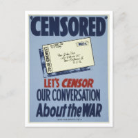 Weltkrieg Zensur Poster Postkarte