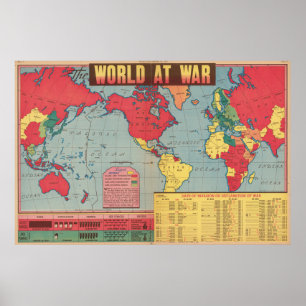 Weltkrieg Zwei Kartenposter Poster